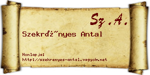 Szekrényes Antal névjegykártya